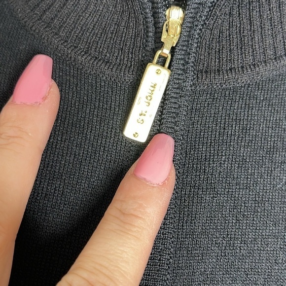 St. John colorblock zip front sweater Size Small - Picture 4 of 8